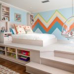 kids bedroom ... large chevron patterned wall offers both color and contrast [design:  weaver AYRKIOP